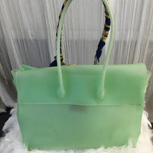 Green Vinyle Birkin Inspired Maxima Milano Handbag Made in Italy - City Girl Designer Vintage Closet
