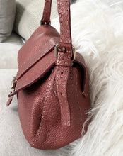 Fendi Deep Red Leather Selleria Hobo Shoulder Bag - City Girl Designer Vintage Closet