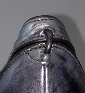 Elie Tahari Silver Metallic Leather Platform Pump Made in Italy Sz 8.5 - City Girl Designer Vintage Closet