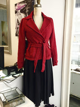 Red Poka Dot Fitted Blazer  Sz M - City Girl Designer Vintage Closet