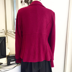 JMichaels Fuschia Wool Sweater Jacket  Sz M - City Girl Designer Vintage Closet