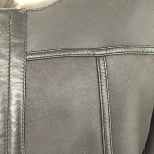 Designers Remix Collection Charcoal Grey Shearling Jacket  Sz 36 - City Girl Designer Vintage Closet