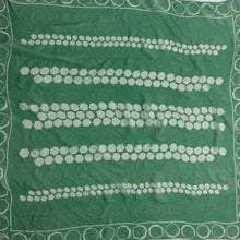 Green And White  Silk blend Chiffon Print Vintage Scarf 30"/30" - City Girl Designer Vintage Closet