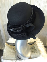 Galliano Sorbatti Made In Italy Black Bucket Hat With Fur Detail - City Girl Designer Vintage Closet