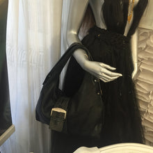 Dissona  Navy Blue Hobo Bag With Tan Topstitching - City Girl Designer Vintage Closet