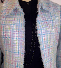 Lea Rome Knee Length Boucle Jacket  Made In France Sz 42 - City Girl Designer Vintage Closet