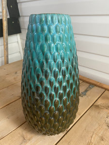 Large Textured Blue Mountain Pottery Vase Rare - City Girl Designer Vintage Closet