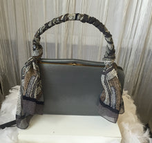 1940's-60's  Grey Patent Leather Top handle Frame Hand Bag - City Girl Designer Vintage Closet