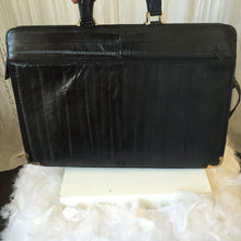 Black Eel Skin Briefcase - City Girl Designer Vintage Closet