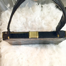 Black Exotic Leather  1930's Frame Bag straight From Paris - City Girl Designer Vintage Closet