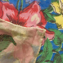 Royal Blue Floral Print Vintage Scarf 30"/30" - City Girl Designer Vintage Closet