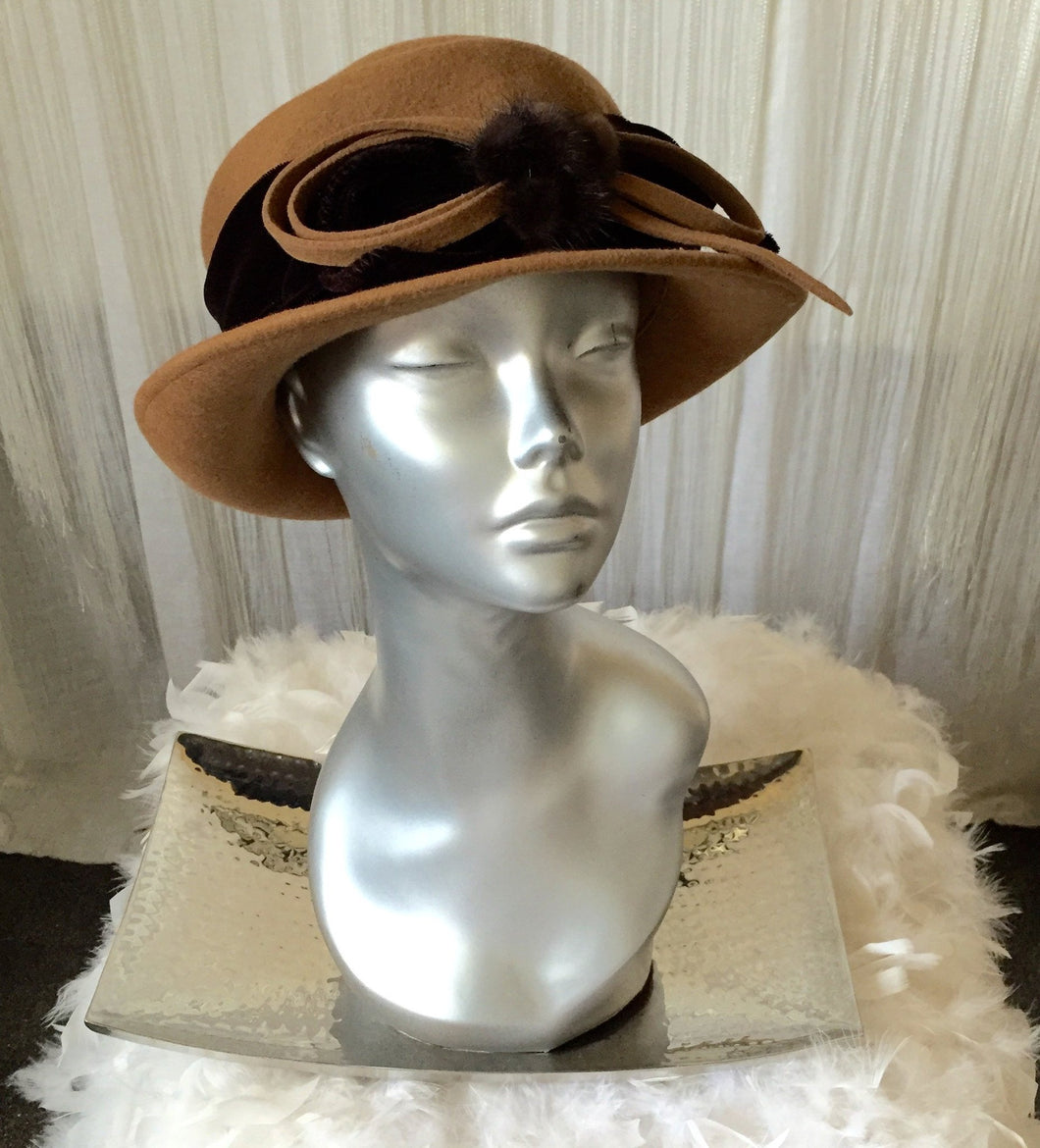 Galliano Sorbatti Made In Italy Bucket Hat With Fur Detail - City Girl Designer Vintage Closet