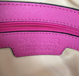 Bubblegum Pink Saffiano Leather Danier Laptop Briefcase - City Girl Designer Vintage Closet