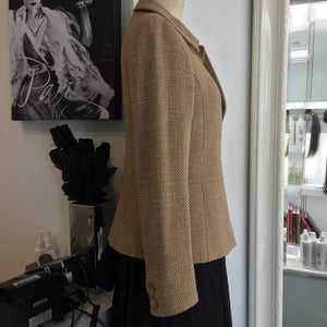 Zara Camel Color Tweed Blazer  Sz8 - City Girl Designer Vintage Closet
