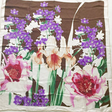 Extra Large Hand Rolled Silk Floral Print Vintage Scarf 30"/30" - City Girl Designer Vintage Closet