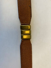 Medium Brown Fossil Belt With Gold Color Buckle And Embellishments Sz Small - City Girl Designer Vintage Closet