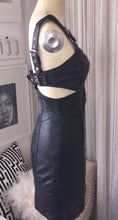 1980's Santana Black Leather Zippered Dress - City Girl Designer Vintage Closet