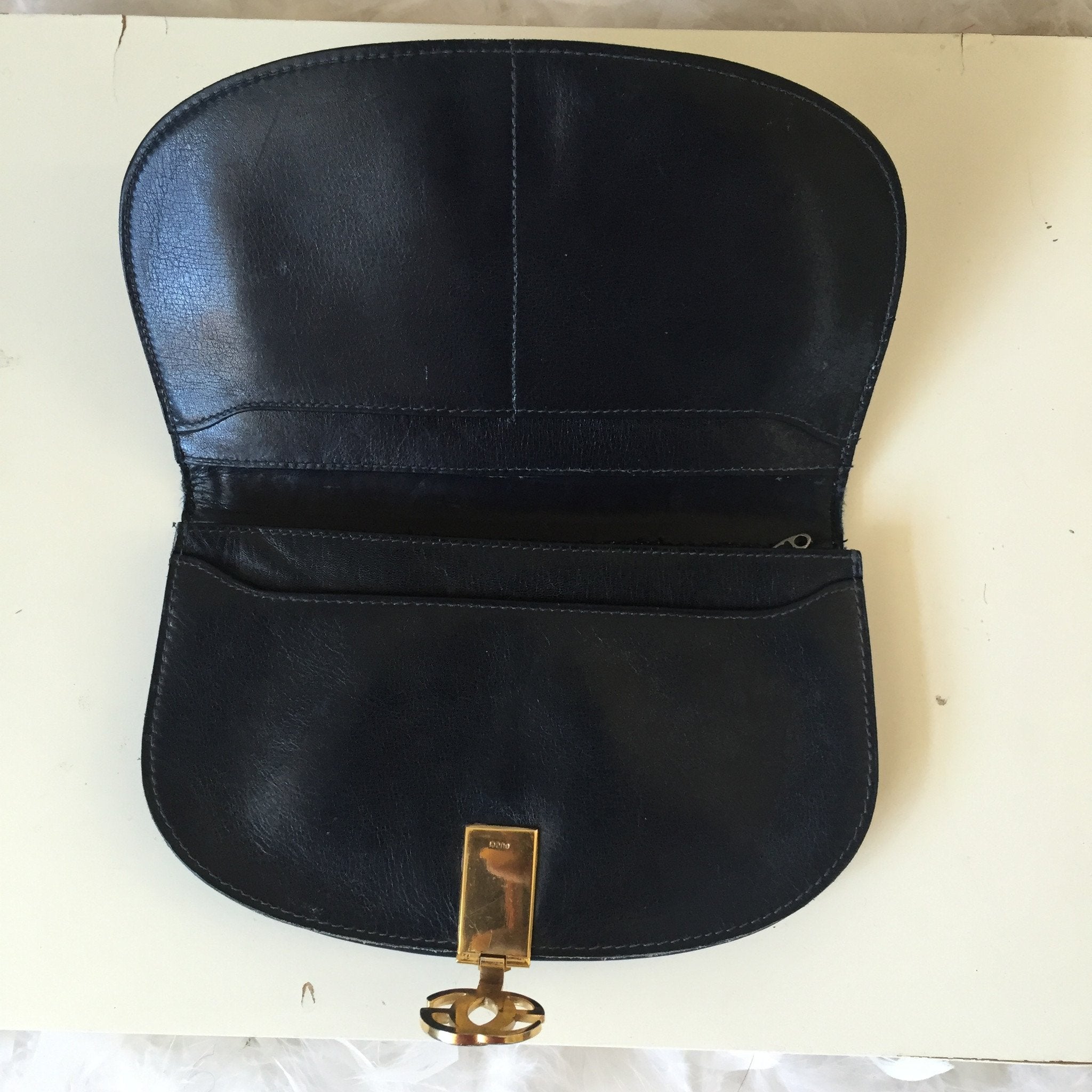 Beautiful vintage Gucci bag Grey Navy blue Leather Cloth ref.144036 - Joli  Closet