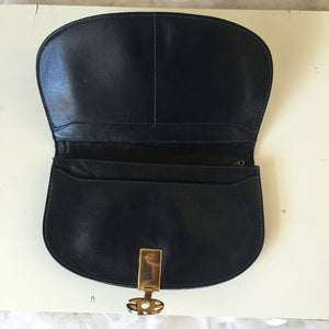 Navy Blue Gucci Vintage Monogram GG Wallet - City Girl Designer Vintage Closet