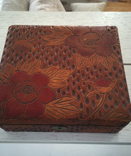 Carved Lacquered Box with Floral design - City Girl Designer Vintage Closet