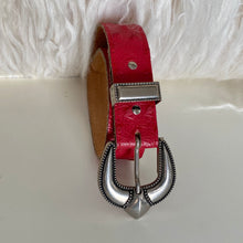 Red Ostrich Skin Leather Dog Collar Sz Small - City Girl Designer Vintage Closet