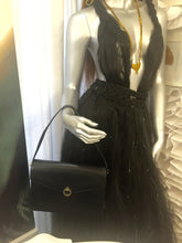 Black Leather 1940s Frame Bag - City Girl Designer Vintage Closet