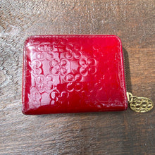 Patent Leather Coach Signature  Small Wine Colored Zip Around Wallet - City Girl Designer Vintage Closet