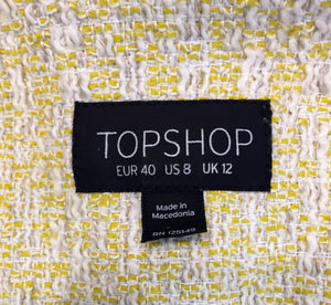 Top Shop Yellow Scalloped Boucle Blazer  Sz 8 - City Girl Designer Vintage Closet